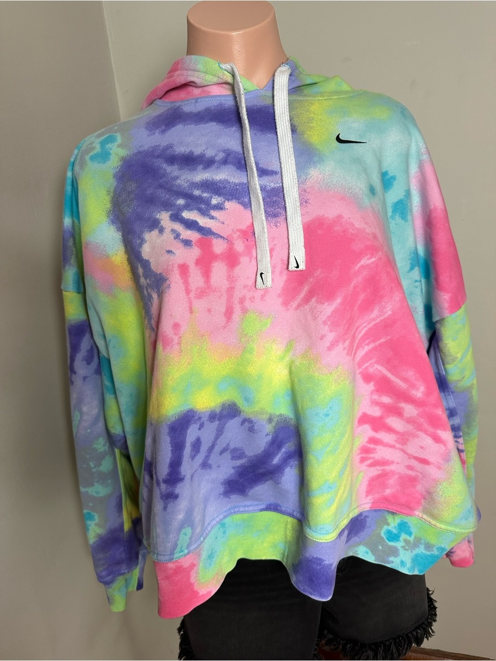 Nike Multicolor Pastel Tie-Dye Hoodie - Pink, Purple, Blue, Yellow, Green